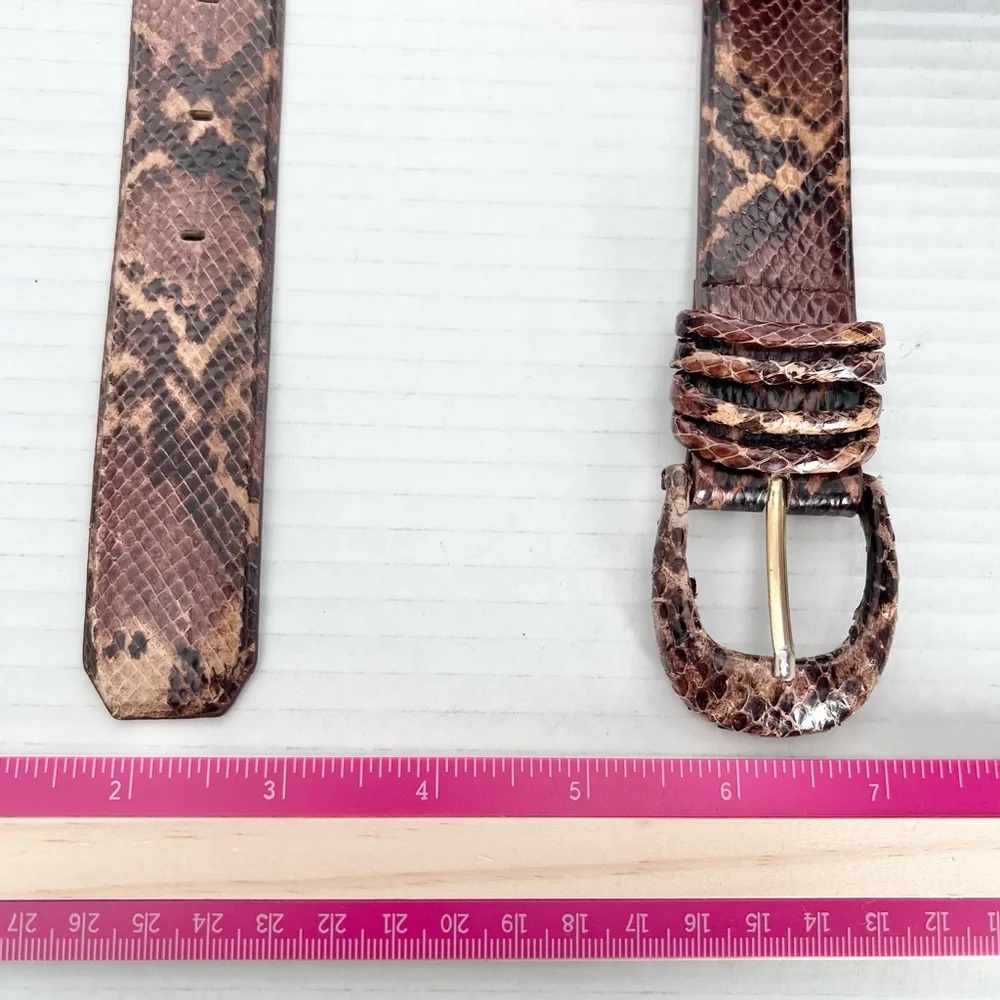 VTG 90s Liz Claiborne Thick Snakeskin Belt S, Classic Boho Luxury